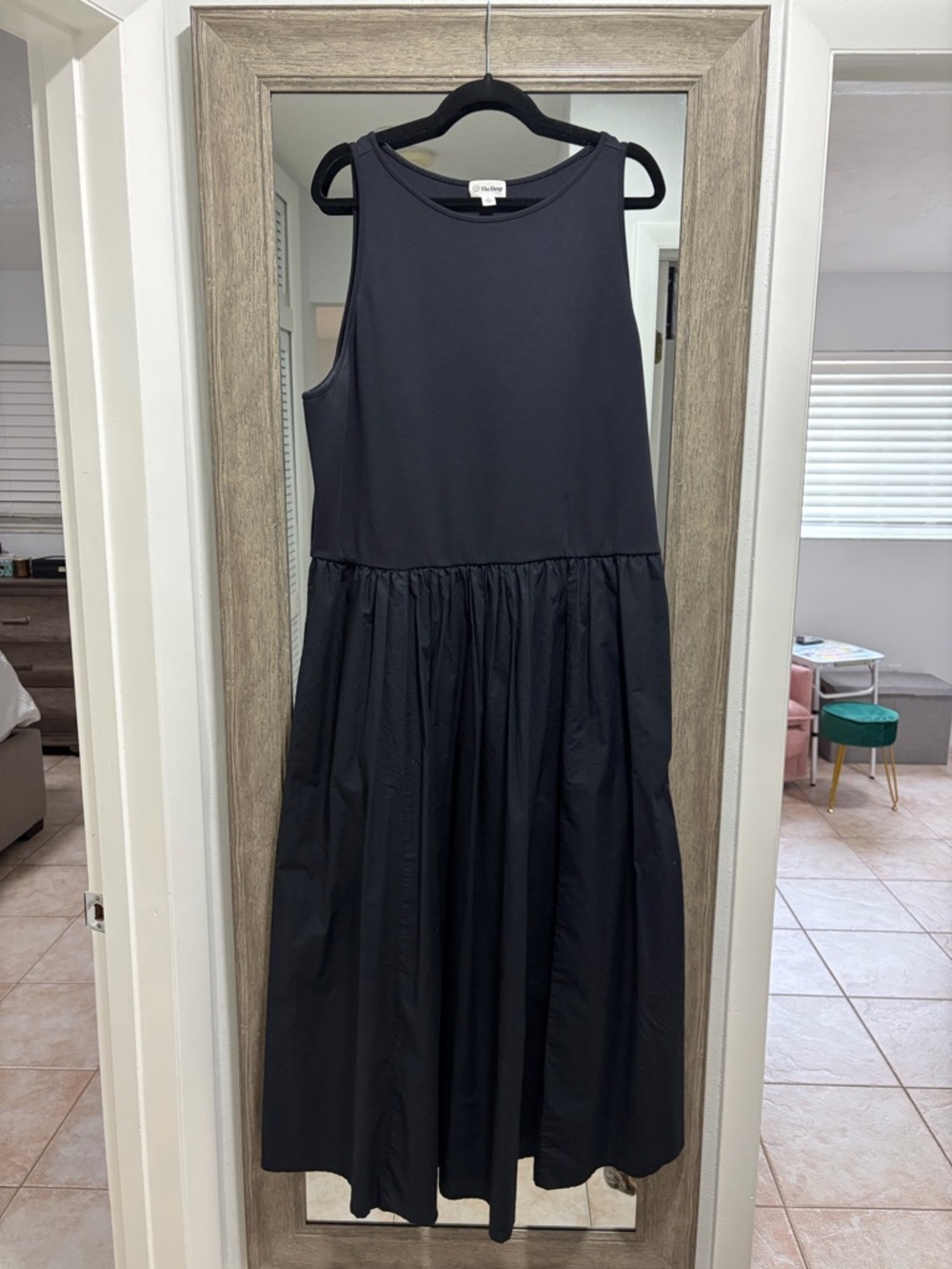 Amazon the Drop Black mixed media maxi dress